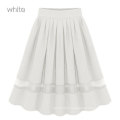 Europe fall black chiffon elastic waist long skirt plus size dress women skirts